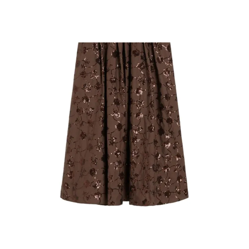WEEKEND MaxMara Casual Long Skirt Women's Chocolate-4