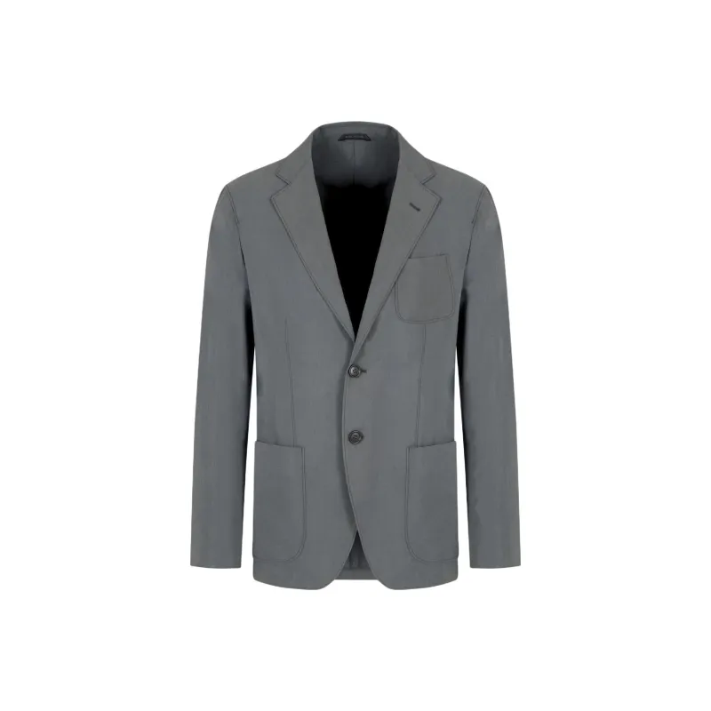 GIORGIO ARMANI Upton Line Single breasted Jacket In Washed Silk-0