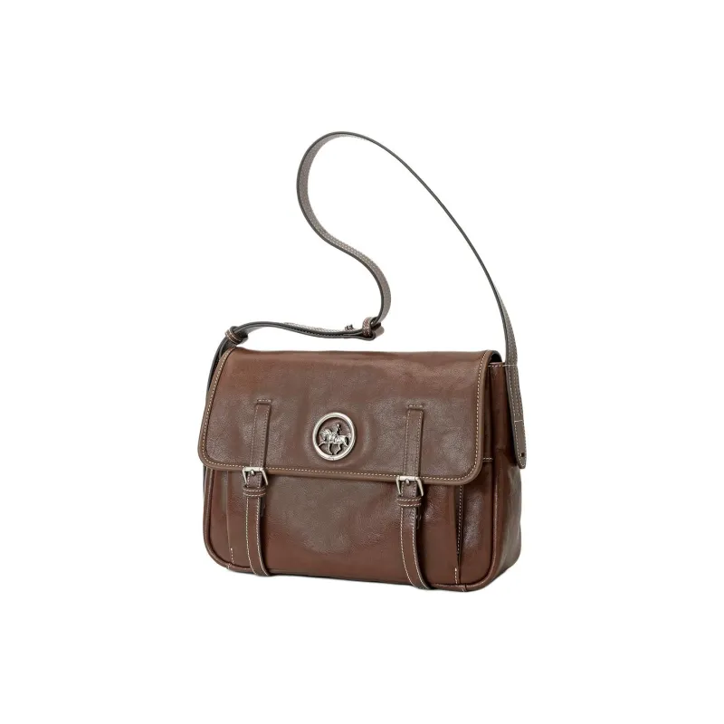 Why Vegetable Tanned Cow Leather Messenger Crossbody Bag, Shoulder Bag Medium Size Women's Multicolor-1