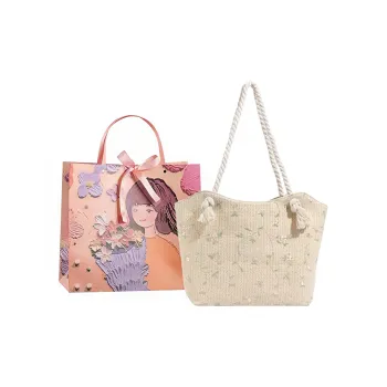 PARK DANCE Straw Woven Tote Bag, Shoulder Bag Regular Women's Multicolor