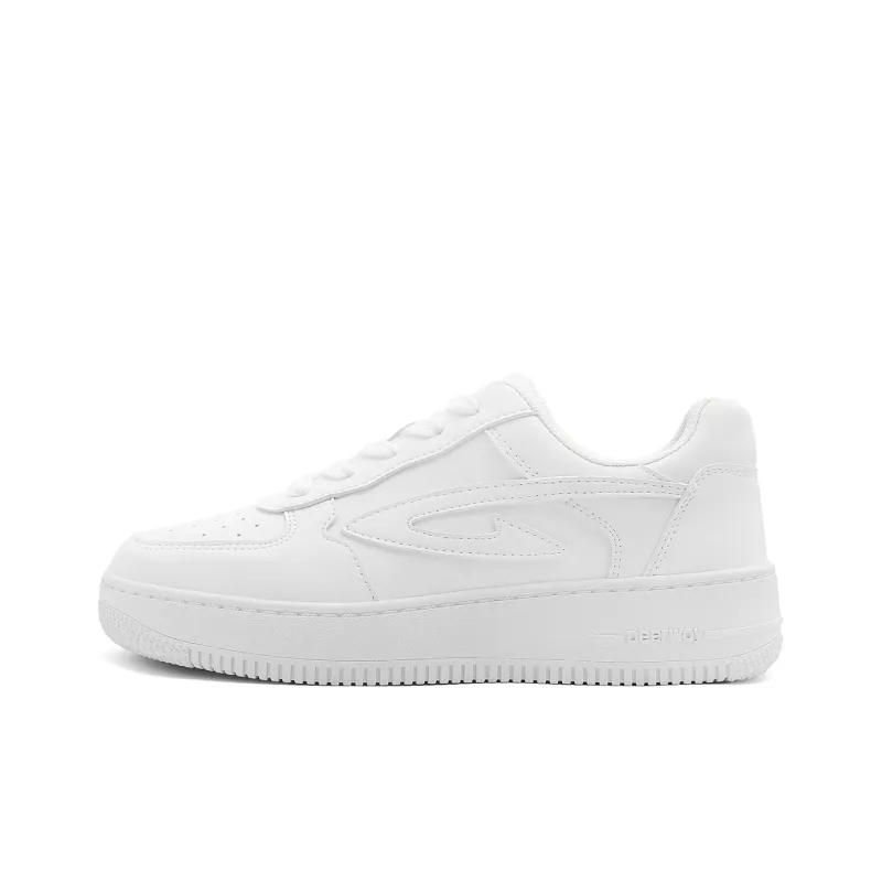 DEERWAY Anti Slip And Wear Resistant Height Increasing Low Top Casual Shoes Men's White-0