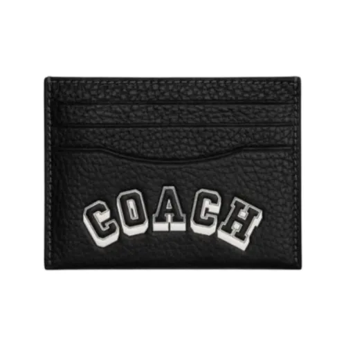 COACH Cow Leather Card Holder Mini Unisex Black & Chalk