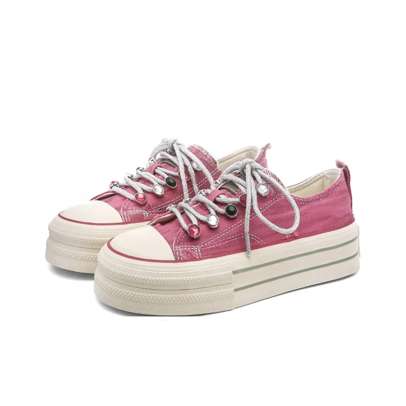 Ordifen Low Top Canvas Shoes Women's Dragon Fruit-1