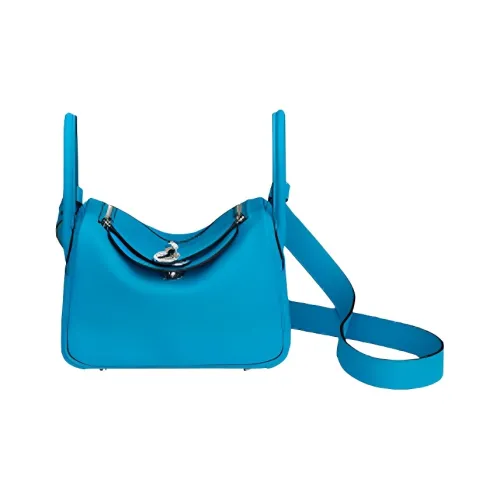 HERMES Lindy Swift Calfskin Handbag Shoulder Bag Crossbody Bag Mini Women's 0F Bleu Frida Frida Blue