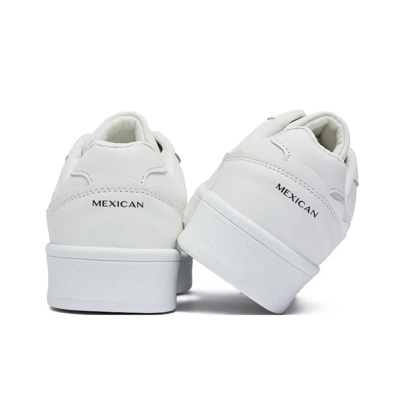 MEXICAN Slip Resistant, Abrasion Resistant, Lightweight Low Top Skateboard Shoes Women's White-4