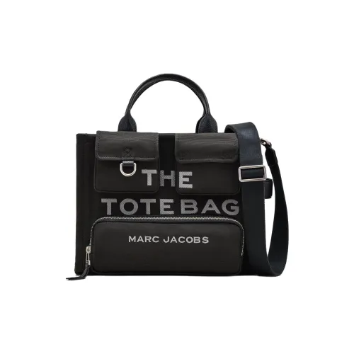 MARC JACOBS Cotton And Canvas Tote Bag, Shopping Bag, Shoulder Bag, Crossbody Bag, Handbag Medium Size Women's Black