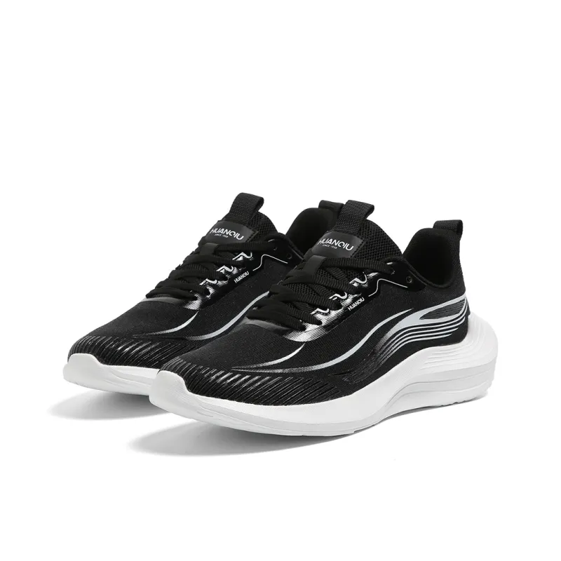 HUANQIU Slip Resistant, Abrasion Resistant, Breathable Low Top Training For Long Distance Running Shoes Men's Black-2