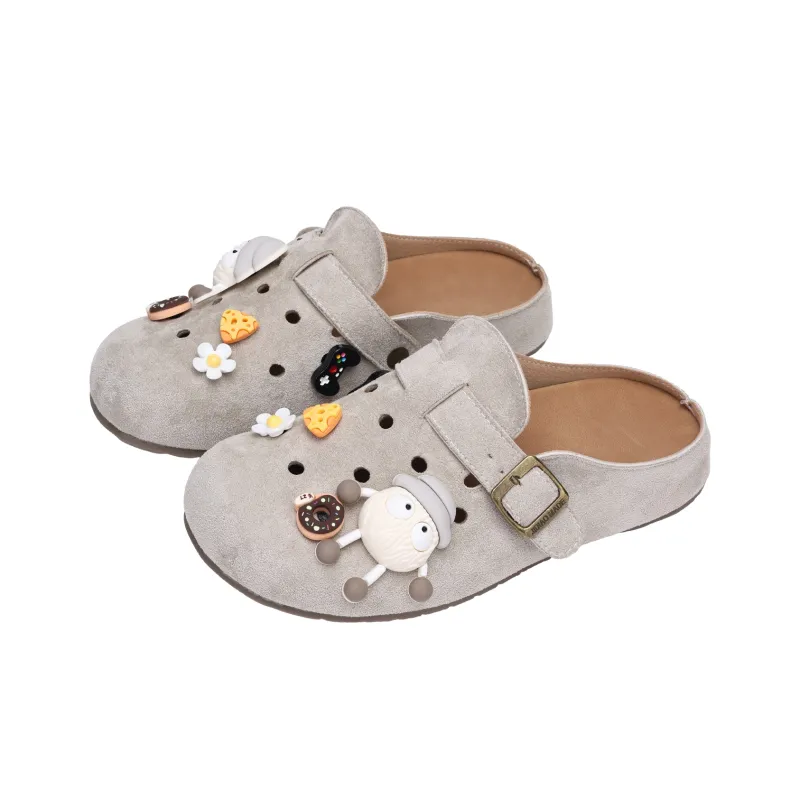 XMISTUO Rubber Sole Quiet Abrasion Resistant Slip Resistant Closed Toe Slippers Women's-8