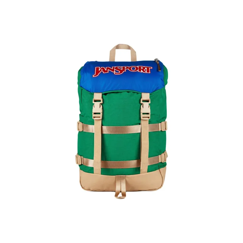 JanSport Recycled Polyester Backpack Unisex Green & Khaki-0