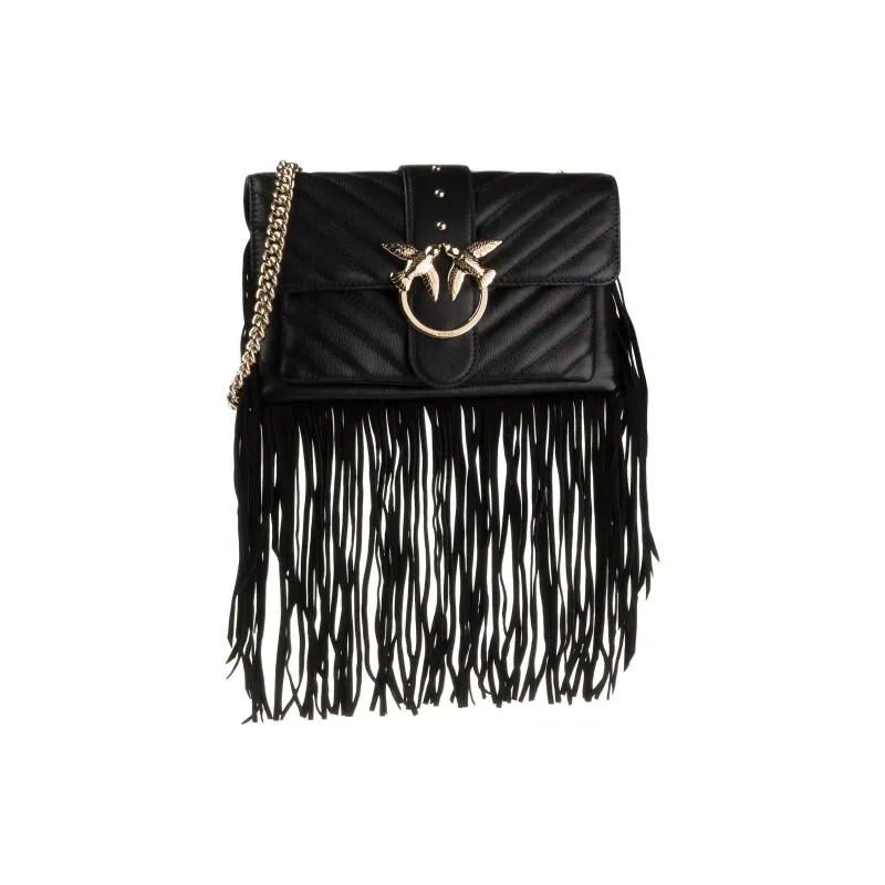 PINKO Leather Crossbody Bag Women's Black-2