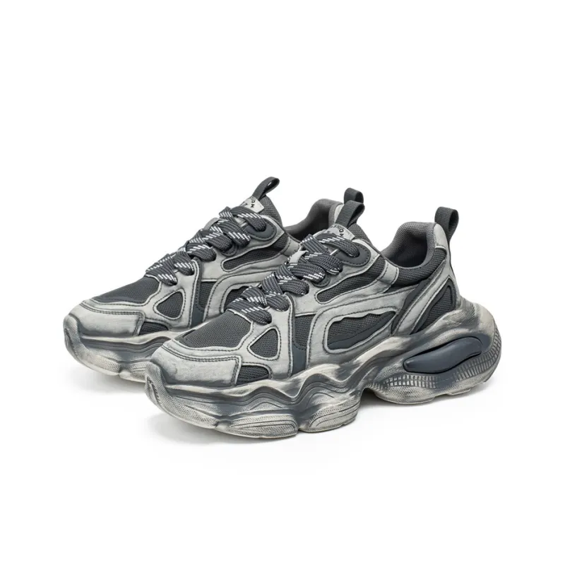 JANECO Slip Resistant, Abrasion Resistant, Breathable Low Top Chunky Sneakers Men's-7