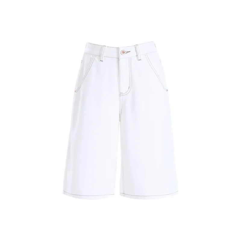 7 SEVFUN Denim Shorts Women's White-4