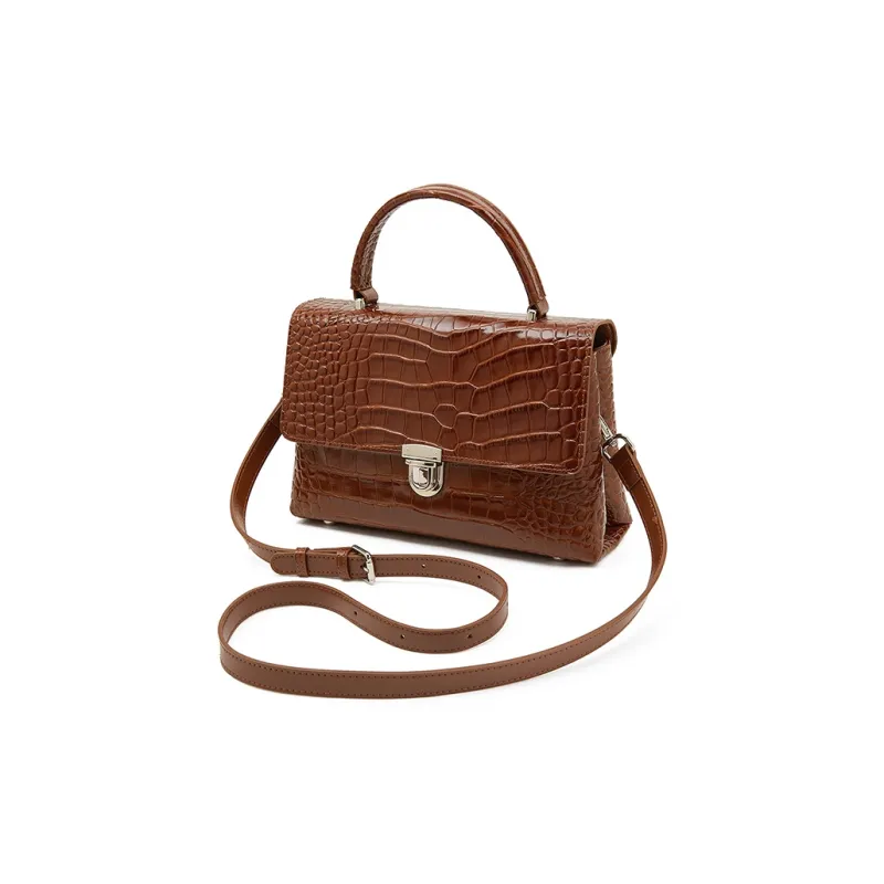 Old Man's Head Cow Leather Shoulder Bag, Crossbody Bag, Handbag Regular Women's Black/Red/Brown-2