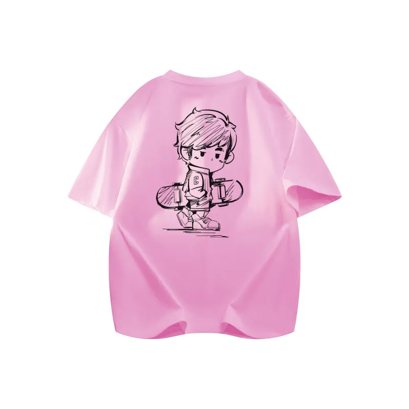 CHOUCHOUS Drop Shoulder Sleeve T Shirt Women's-0
