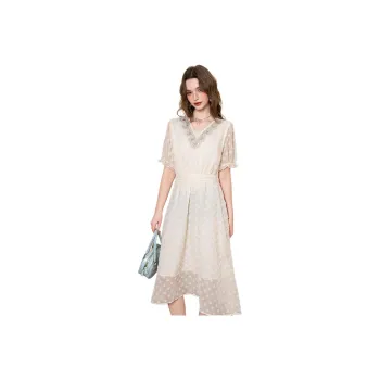 BANANA BABY Short Sleeved Dress Women's Apricot