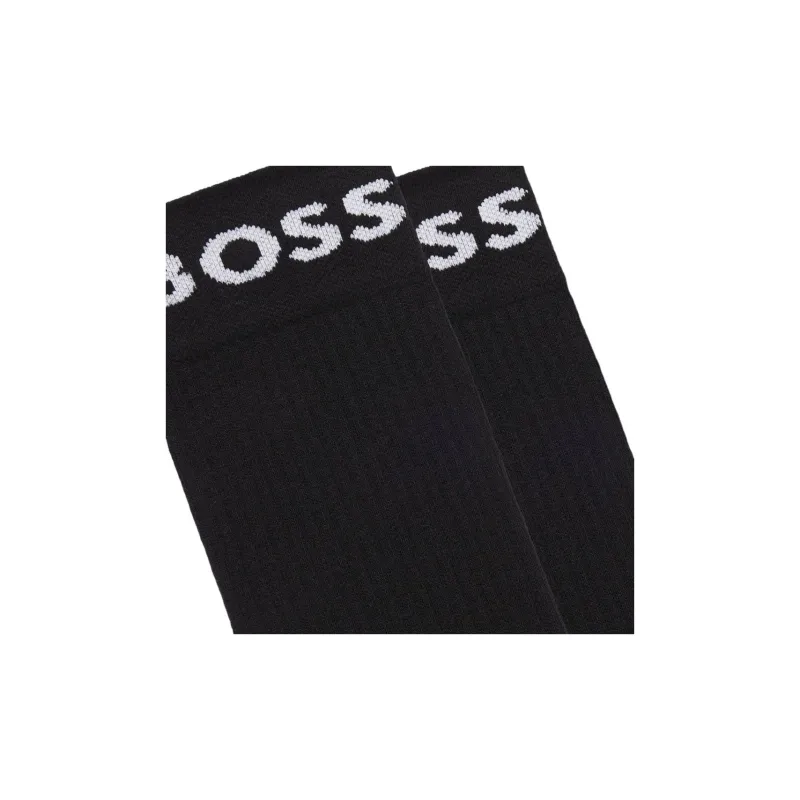 HUGO BOSS Mid Calf Socks Men's 2 Pack Black-1
