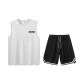 2 Pack (White Heather Gray Top+Black Pants)