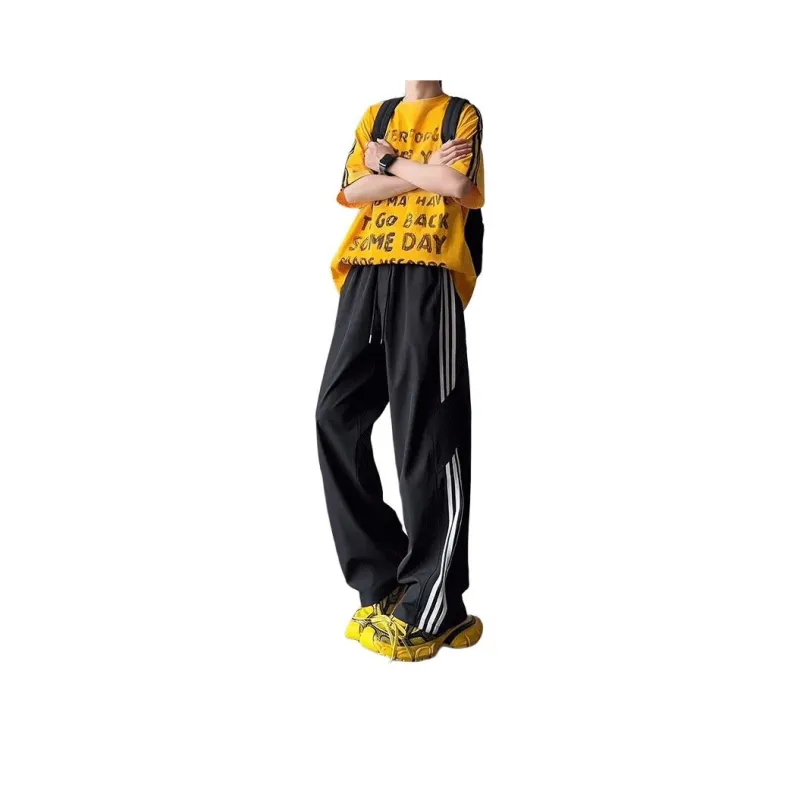 DARK HORSE Casual Pants Unisex Black Stripes-0