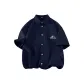 [Ice Silk Shirt]Navy Blue (Ho Color Block Mountain Chest Logo)
