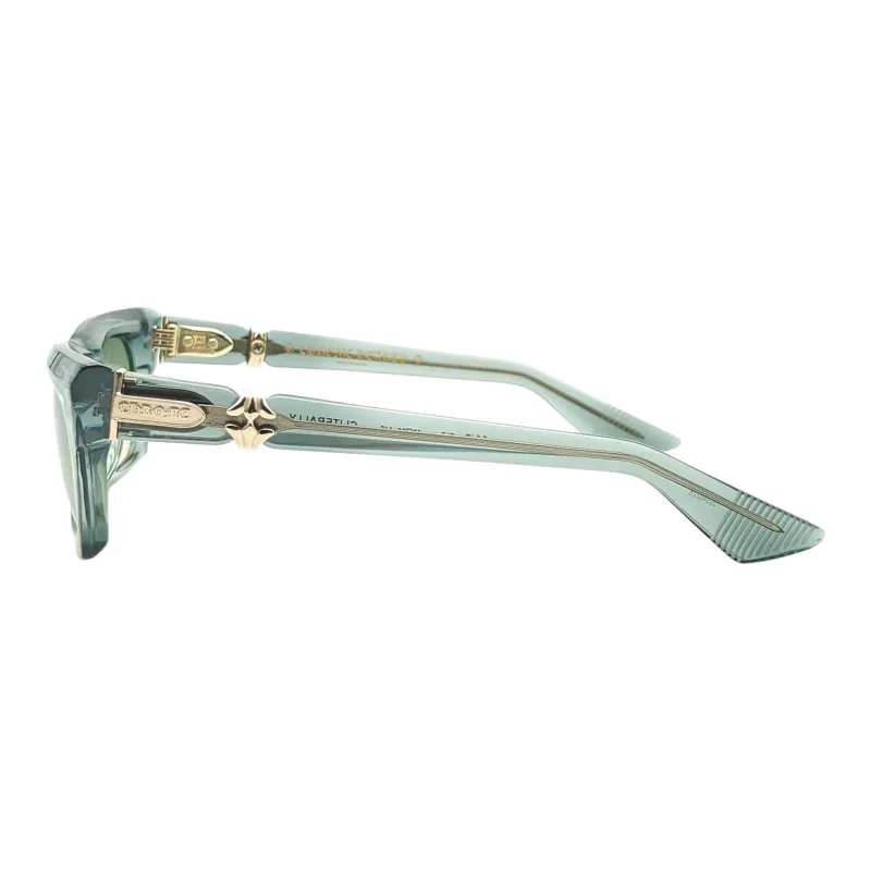 Chrome Hearts Acetate Silver Square Sunglasses Women's Green-2