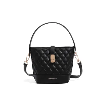 CLEVER& KETCH PU One Shoulder Bucket Handbag Women's Black/White