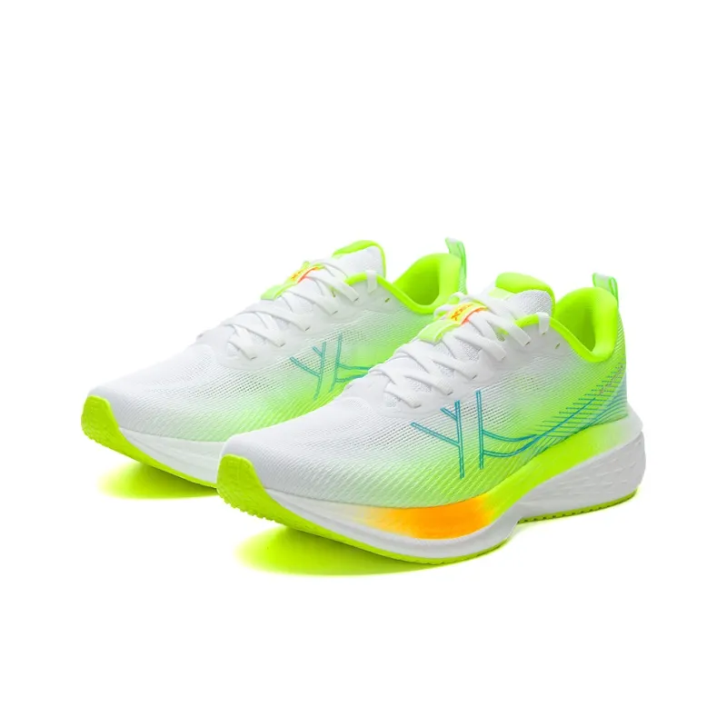 XTEP Anti Slip Wear Resistant Low Top Running Shoes Men's Classic White New Neon Green-1