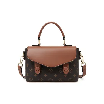 Old Man's Head Synthetic Leather Shoulder Bag Crossbody Bag Handbag Women's Coffee