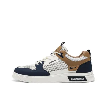 Warrior Abrasion Resistant, Lightweight, And Breathable Low Top Skateboard Shoes Men's Beige Dark Blue Khaki