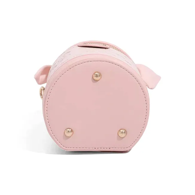 CLEVER& KETCH PU Handbag Cylinder Bag Wallet On Chain Women's Ecru/Pink-3