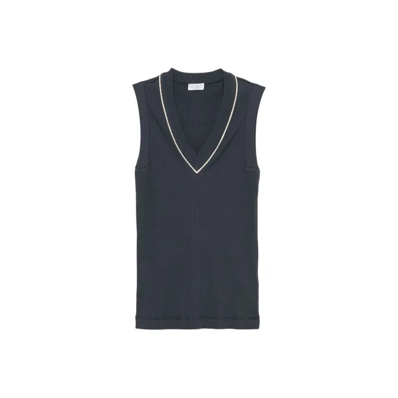 Brunello Cucinelli Fine ribbed Tank Top-0