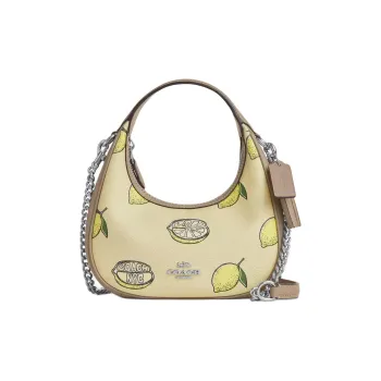 COACH CARMEN Coated Canvas Shoulder Bag, Crossbody Bag, Handbag Mini Women's Yellow Green