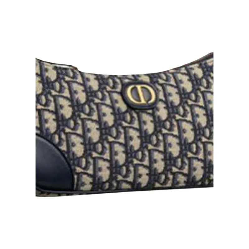 DIOR 30 Montaigne Cotton Crossbody Bag, Shoulder Bag Mini Women's Blue-3