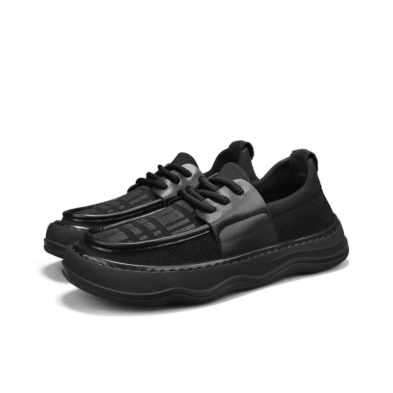 AD Breathable And Wear resistant Low Top Casual Shoes Men's Black-2