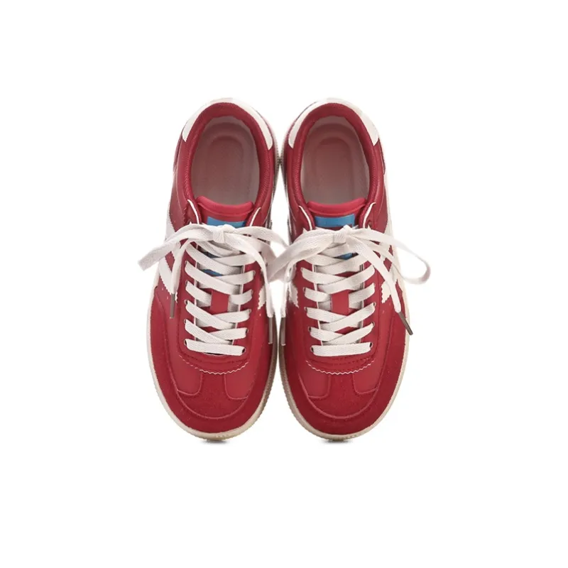 Ordifen Low Top Skateboard Shoes Women's Red-2