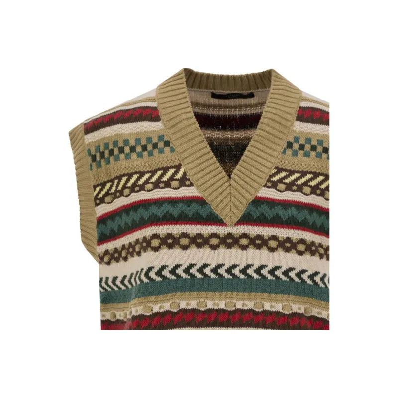 WEEKEND MaxMara Vicino Striped Knit Waistcoat-3