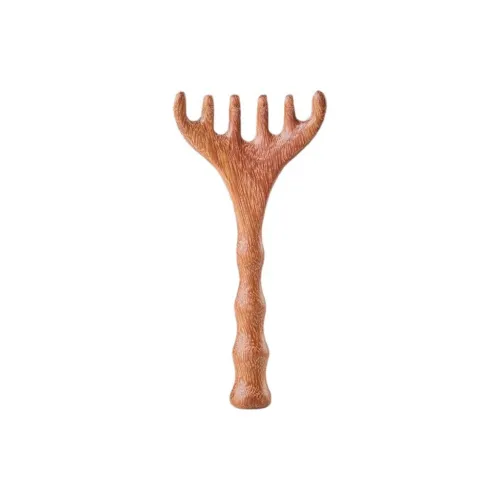 SHITIAN Head Therapy Comb Bamboo Sectional Ox Horn Comb Natural Golden Sandalwood Wooden Comb Head Meridian Massage