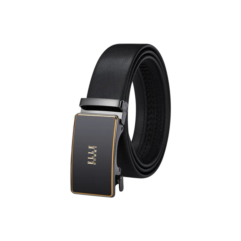 ELLE HOMME Top Grain Cow Leather Belts Men's Gunmetal, Gold, Blue Width 3.5cm-6