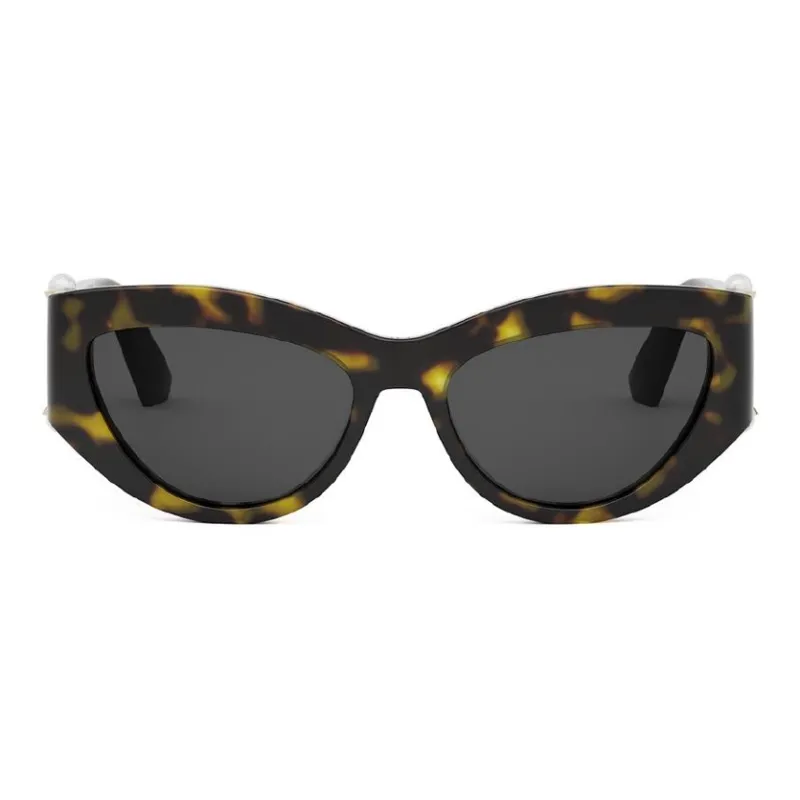 DIOR Cellulose Acetate Irregular Shape Sunglasses Unisex Tortoiseshell-1