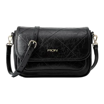 FION Artificial Leather Crossbody Bag, Shoulder Bag Women's Black