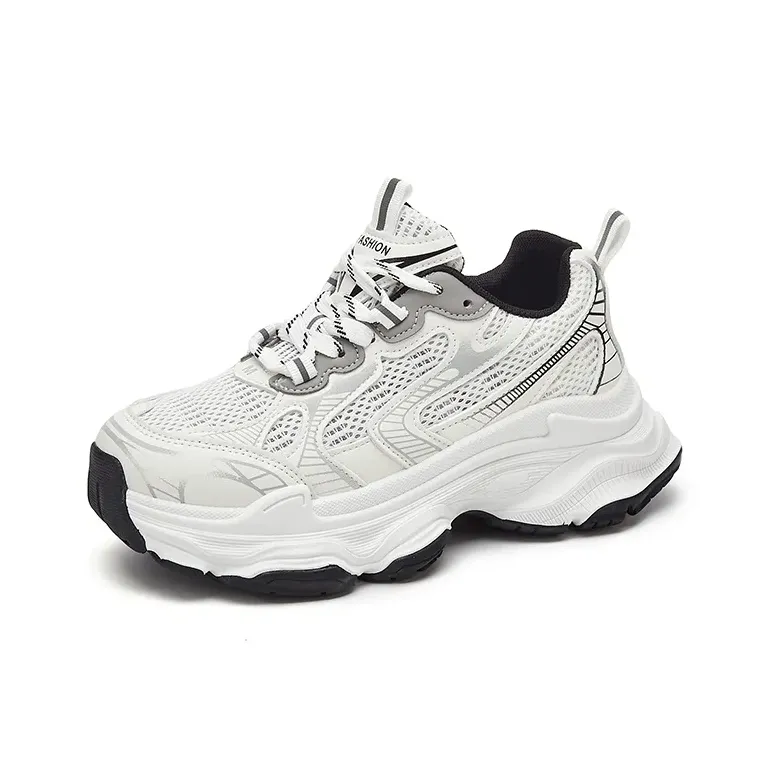 UNIITY Chunky Sneakers Women's Low Top /White/Pink/-2