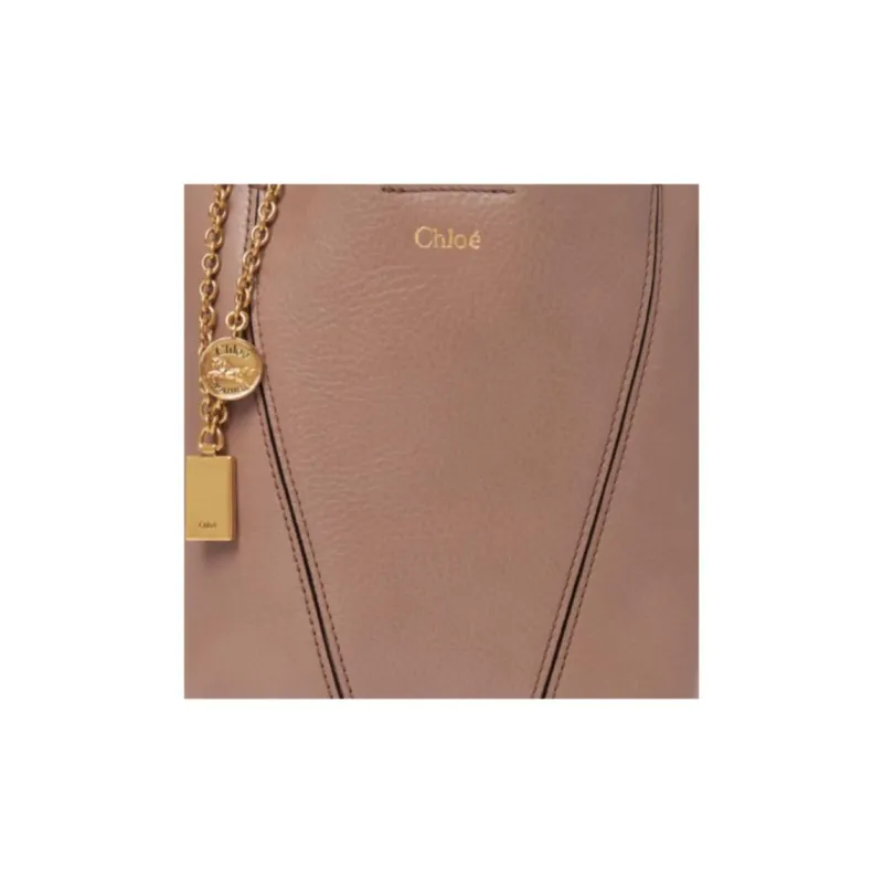 Chloe Spin Cow Leather Water Buckets Shoulder Bag, Crossbody Bag Handbag Trumpets Women's Purple-5