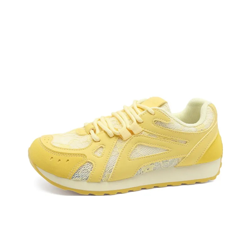 RENBEN Breathable, Lightweight, Slip Resistant Low Top Casual Shoes Women's Yellow-2
