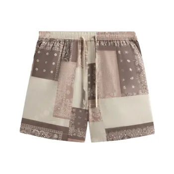 KITH SS25 Washed Cotton Bandana Active Casual Shorts Men's Overcast Day