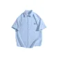 [Ice Silk Shirt]Light Blue (Ho Letter Chest Logo)
