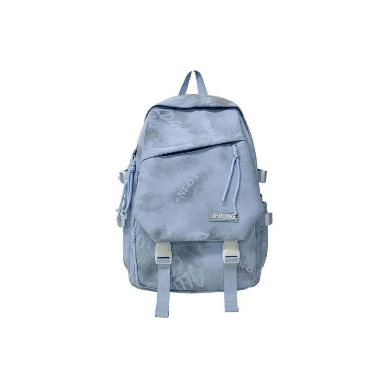 BUBM Composite Cloth Backpack Unisex Black/Ecru/Red/Blue/Green-15