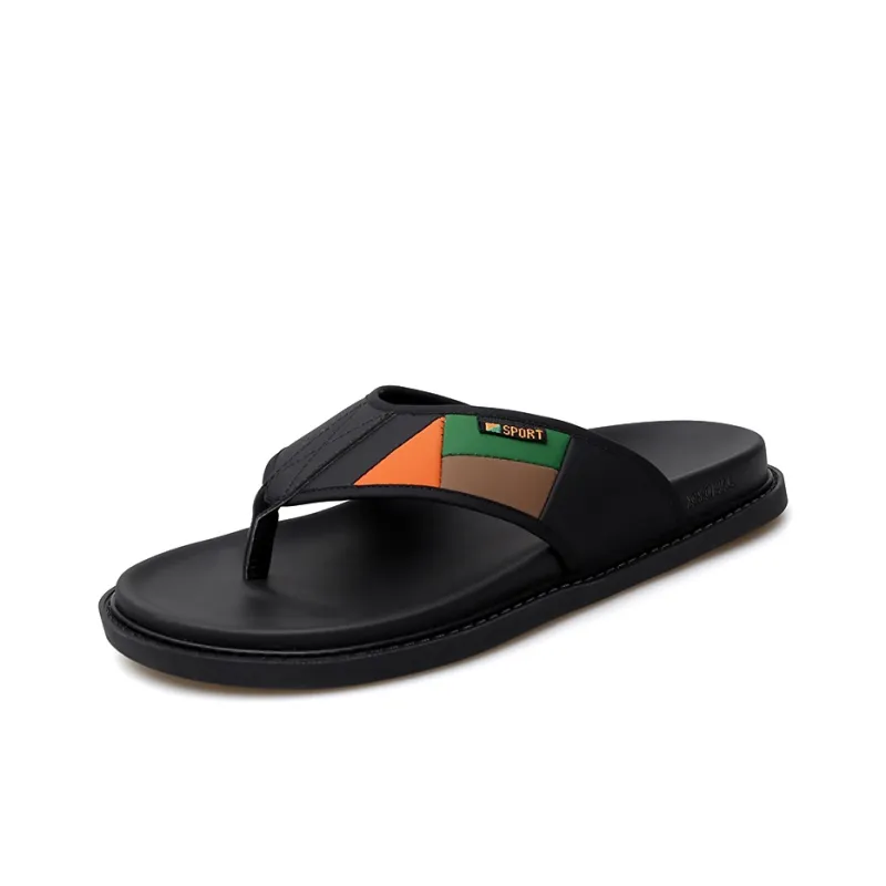 XIMO BULL Composite Sole Embroidery Quick Dry Flip Flops Men's-4