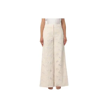 Genny Floral embroidered Palazzo Pants