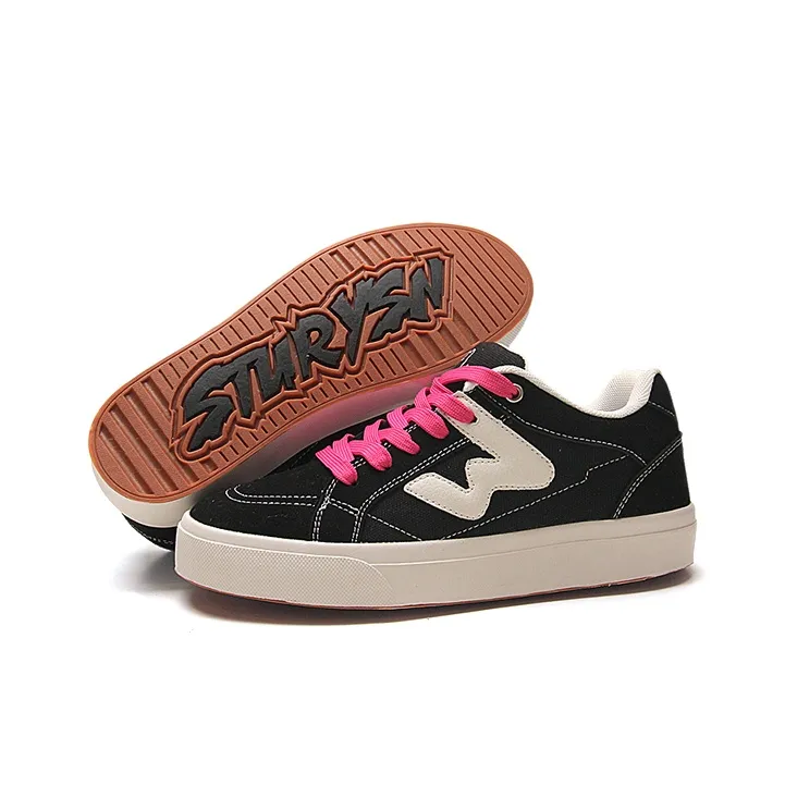 STUR YSN Wear resistant And Lightweight Skateboard Shoes Women's Black-6