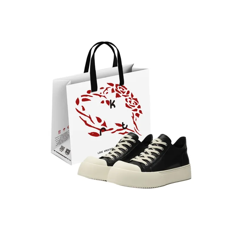 KREATE Low Top Skateboard Shoes Unisex Black-0