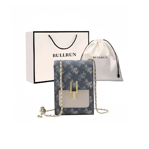 Bullrun Microfiber Synthetic Leather Crossbody Bag Women's Blue/Beige